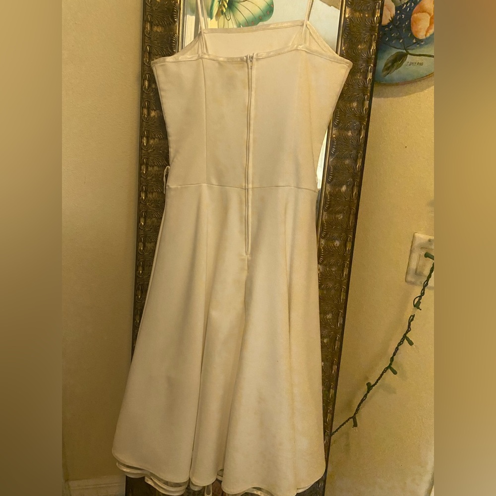 B.Darlin white Spaghetti strap dress USA Made size 3/4